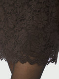Lizette Laceflower Dress - Chocolate Brown