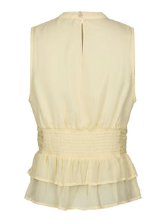 Ansol Solid Chiffon Top - Light Yellow