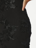Tiranna Big Flower Mesh Dress - Black