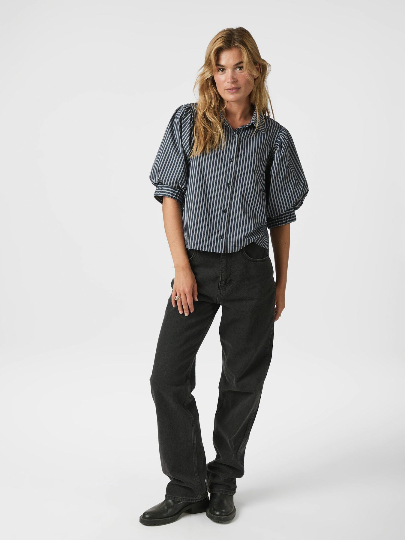 Etta Stripe Shirt - Navy