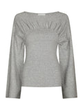 Kaiba Knit Blouse - Light Grey Melange
