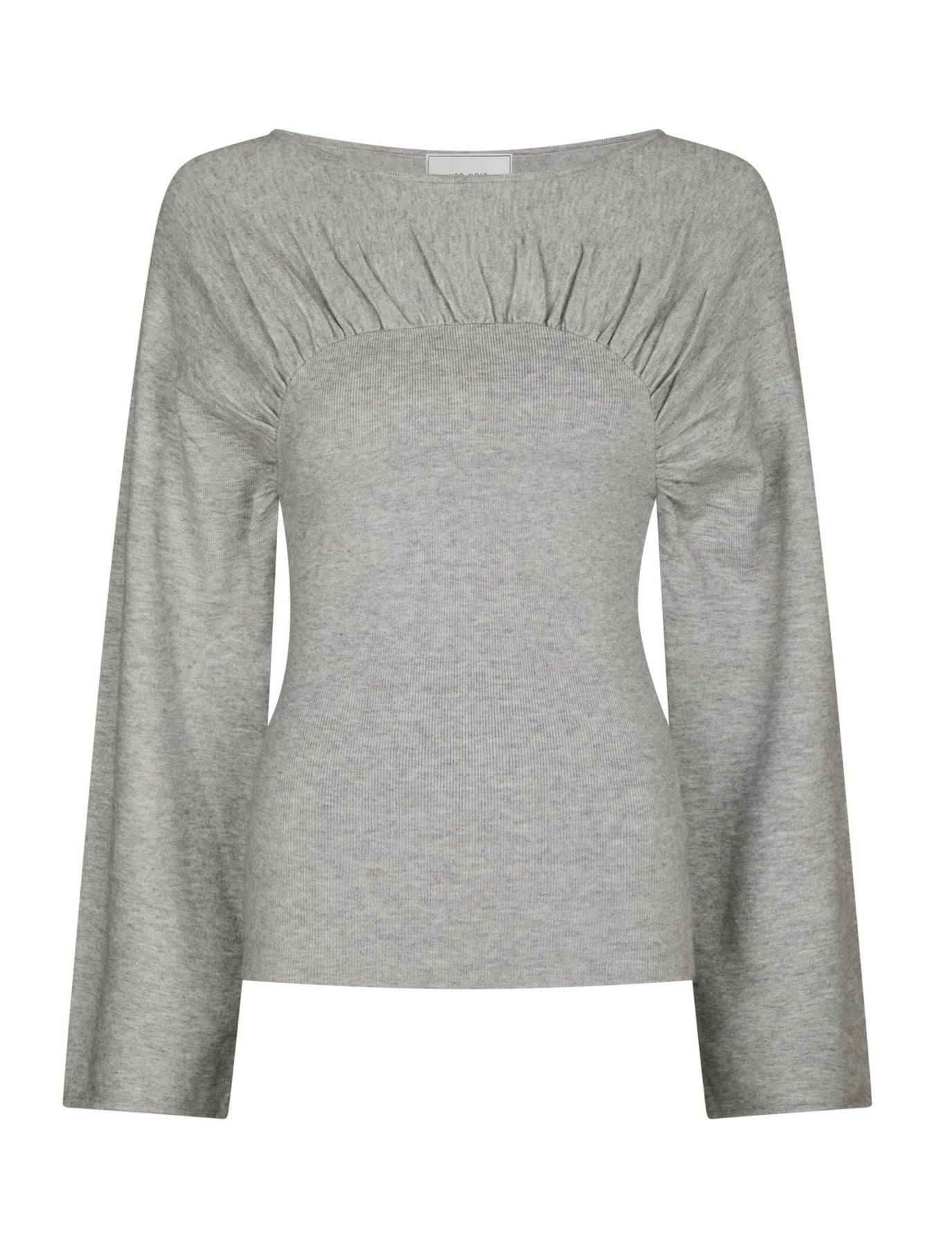 Kaiba Knit Blouse - Light Grey Melange