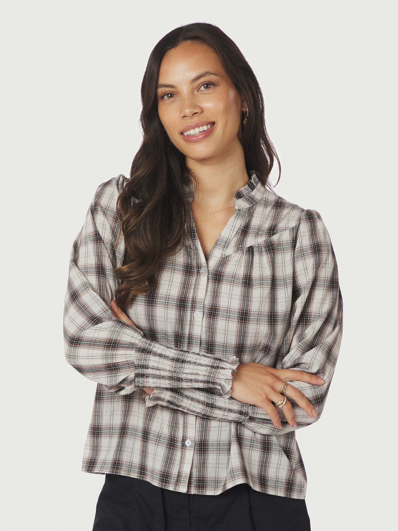 Camisa Big Check Blouse - Off White