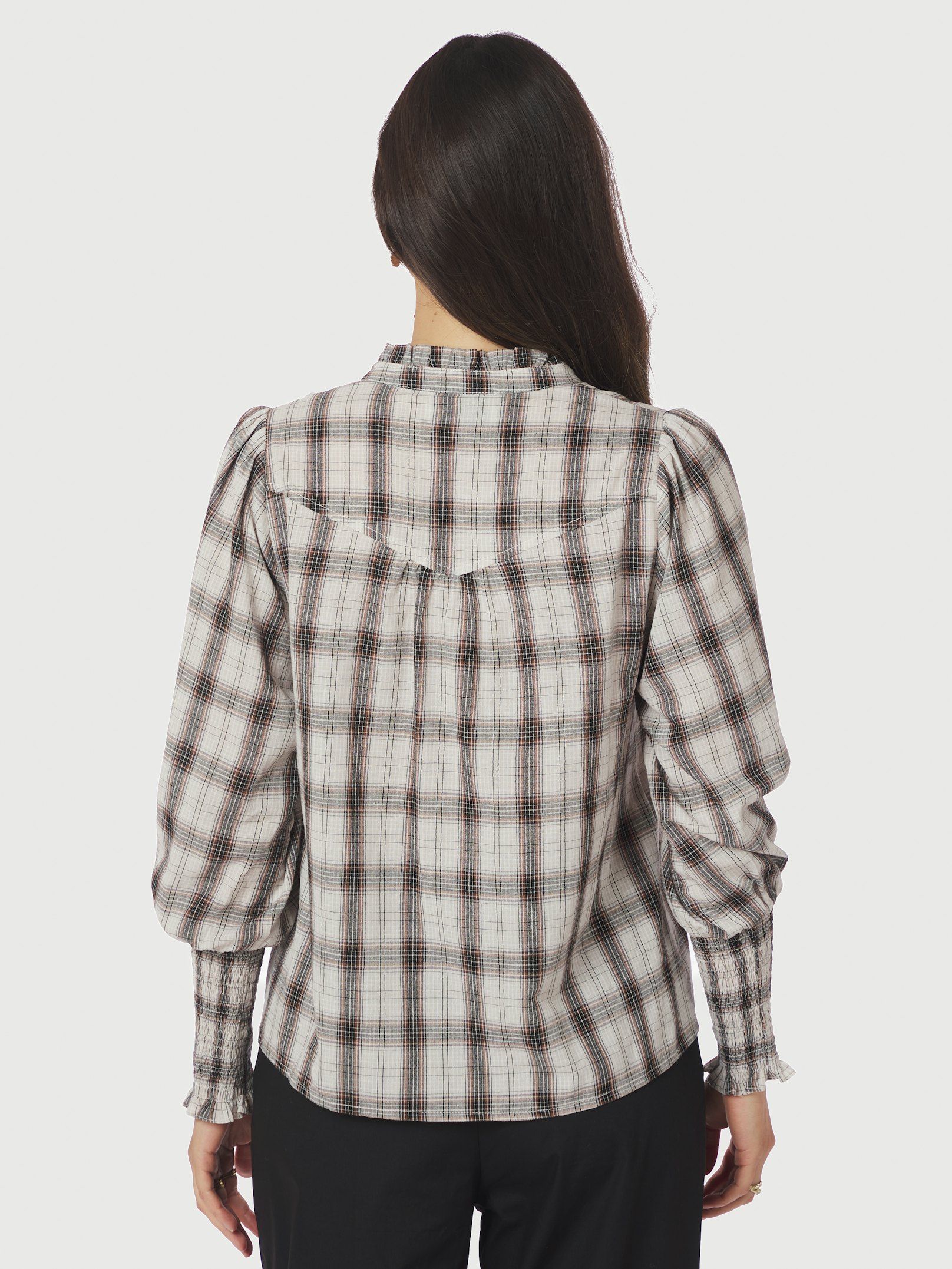 Camisa Big Check Blouse - Off White