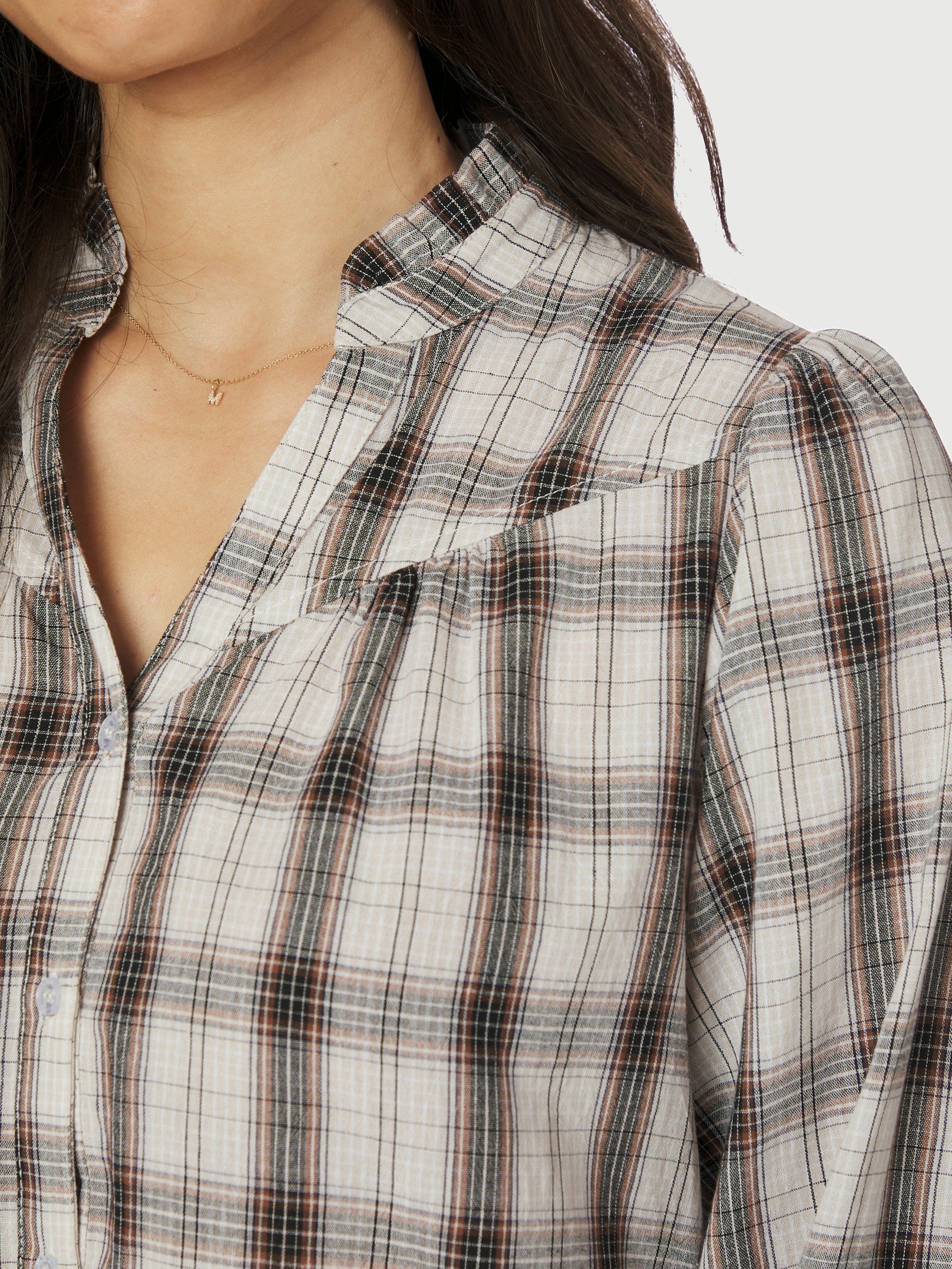 Camisa Big Check Blouse - Off White