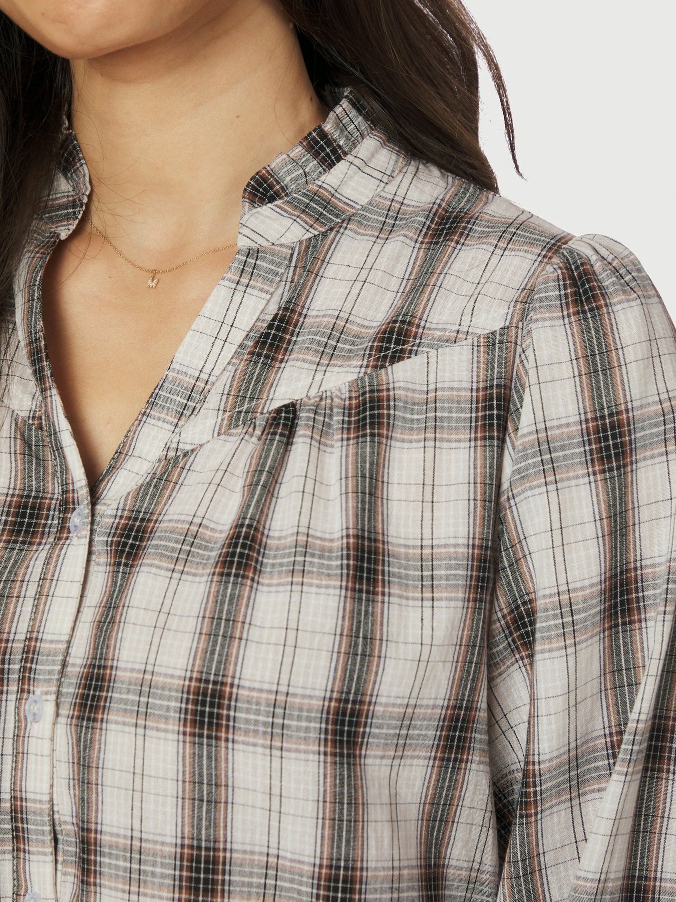 Camisa Big Check Blouse - Off White