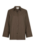 Dita Striped Line Shirt - Dark Brown