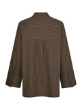 Dita Striped Line Shirt - Dark Brown