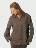 Dita Striped Line Shirt - Dark Brown