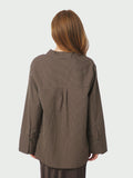 Dita Striped Line Shirt - Dark Brown