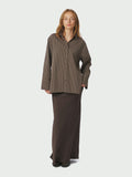 Dita Striped Line Shirt - Dark Brown