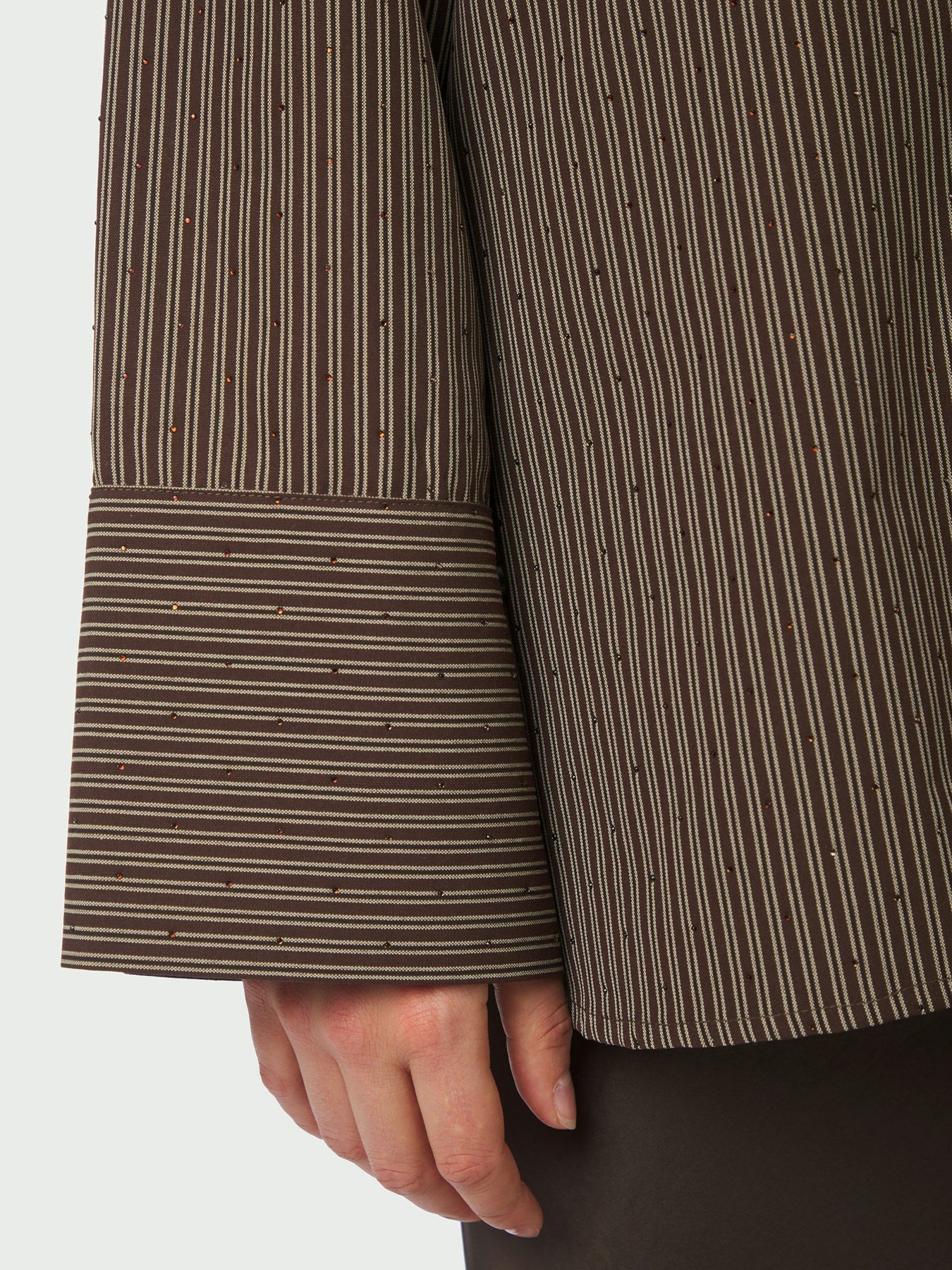 Dita Striped Line Shirt - Dark Brown