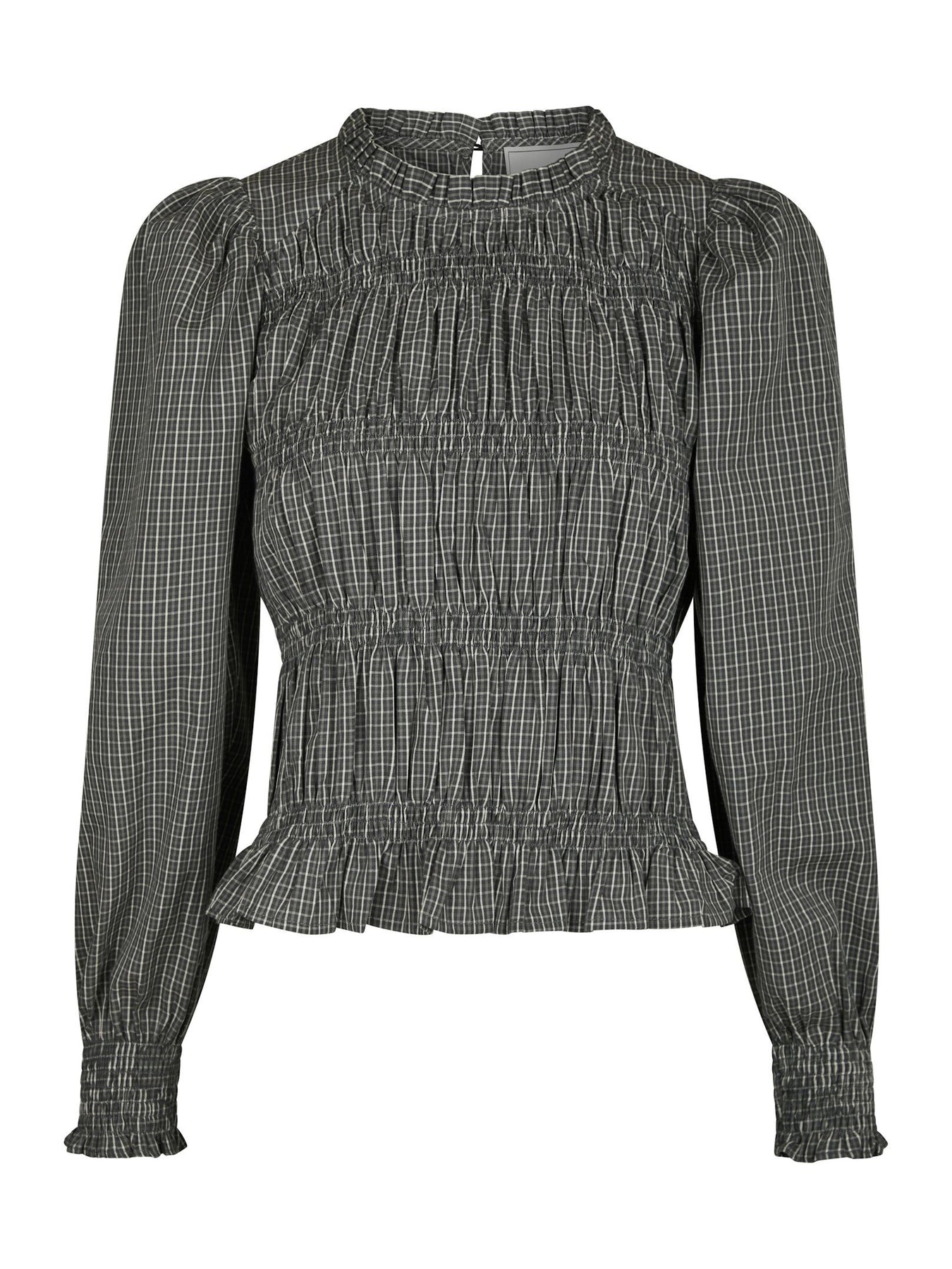 Marcia Check Blouse - Antracit
