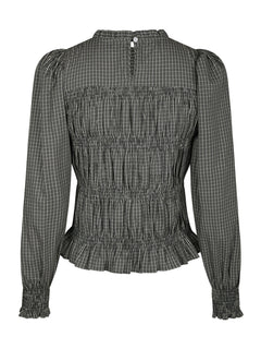 Marcia Check Blouse - Antracit