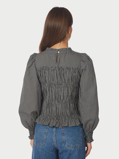 Marcia Check Blouse - Antracit