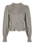 Marcia Check Blouse - Dusty Brown