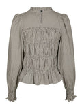Marcia Check Blouse - Dusty Brown