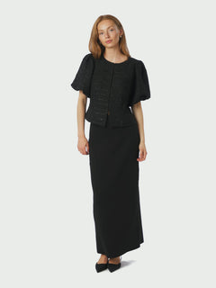 Anela Boucle Blouse - Black