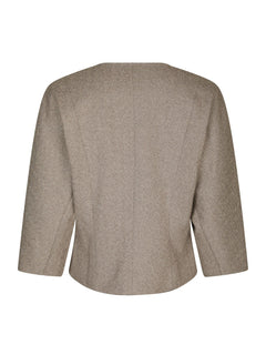 Mesto Light Herringbone Jacket - White/Brown