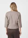 Mesto Light Herringbone Jacket - White/Brown