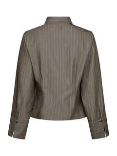Rosa Pinstripe Melange Shirt - Dusty Brown