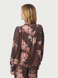Massima Botanical Border Blouse - Black