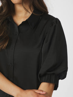 Etta Heavy Sateen Shirt - Black