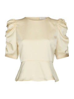 Benua Heavy Sateen Blouse - Light Yellow