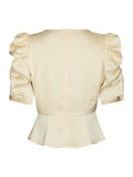 Benua Heavy Sateen Blouse - Light Yellow