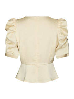 Benua Heavy Sateen Blouse - Light Yellow