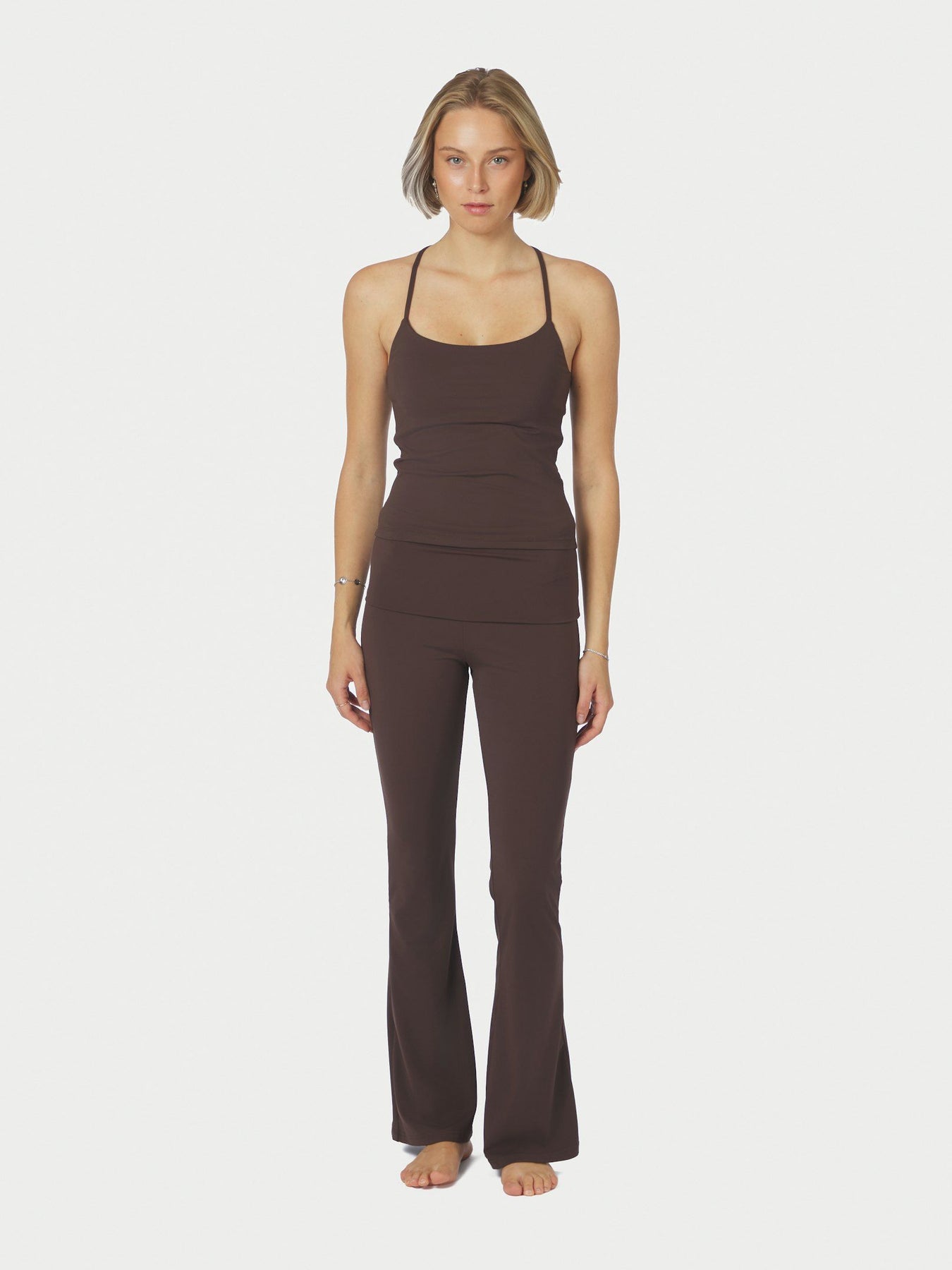 Ulianna Leggings Pants - Chocolate Brown