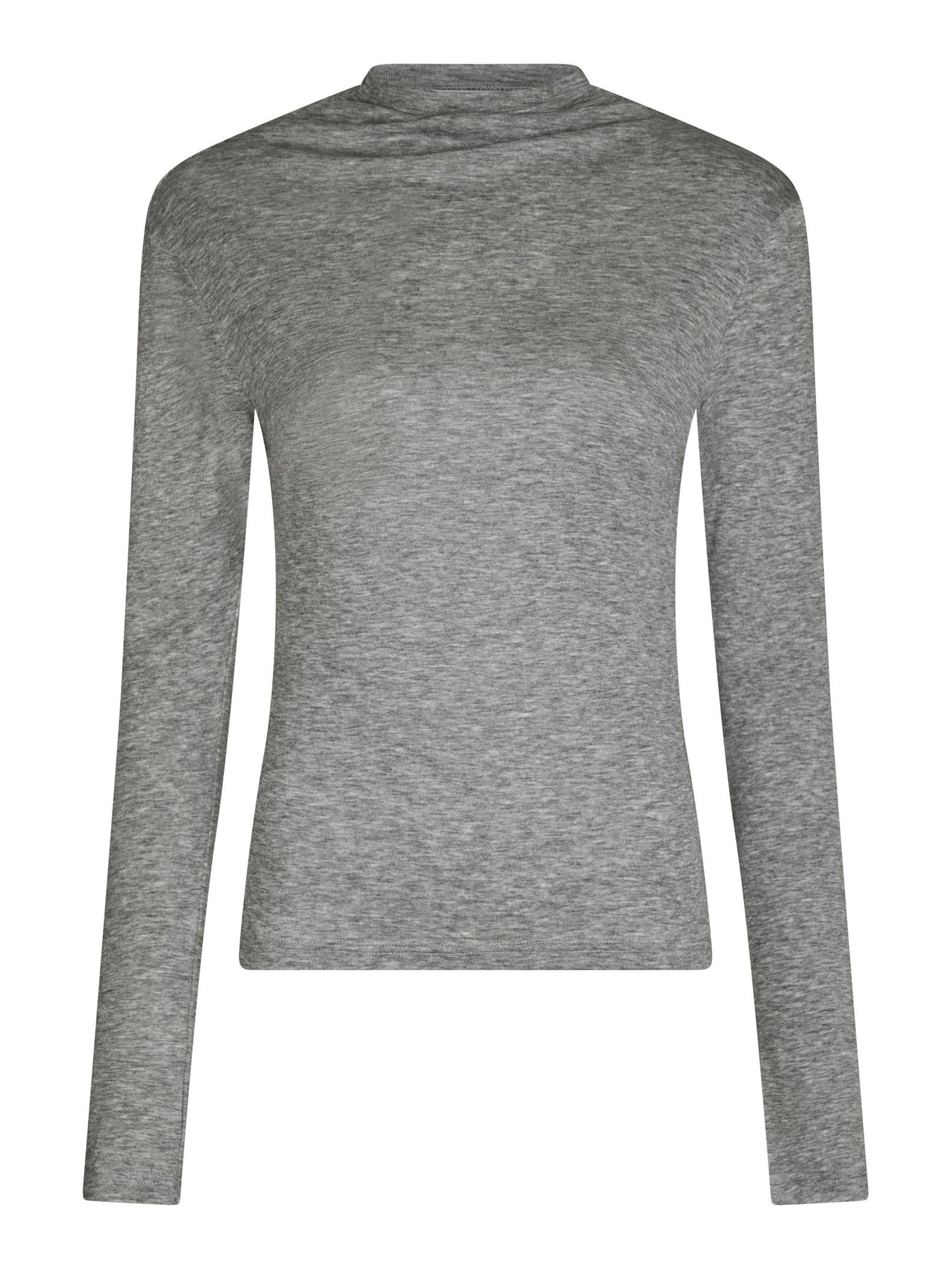 Teddu Fine Rib Blouse - Antracit Melange