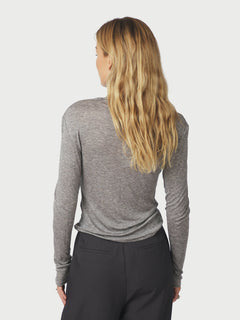 Teddu Fine Rib Blouse - Antracit Melange