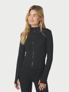 Nolana Zip Blouse - Black