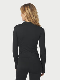 Nolana Zip Blouse - Black