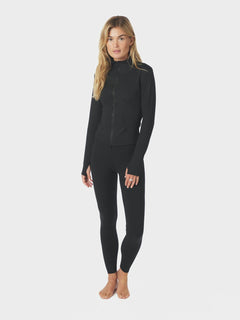 Nolana Zip Blouse - Black