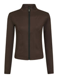 Nolana Zip Blouse - Chocolate Brown