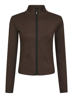 Nolana Zip Blouse - Chocolate Brown