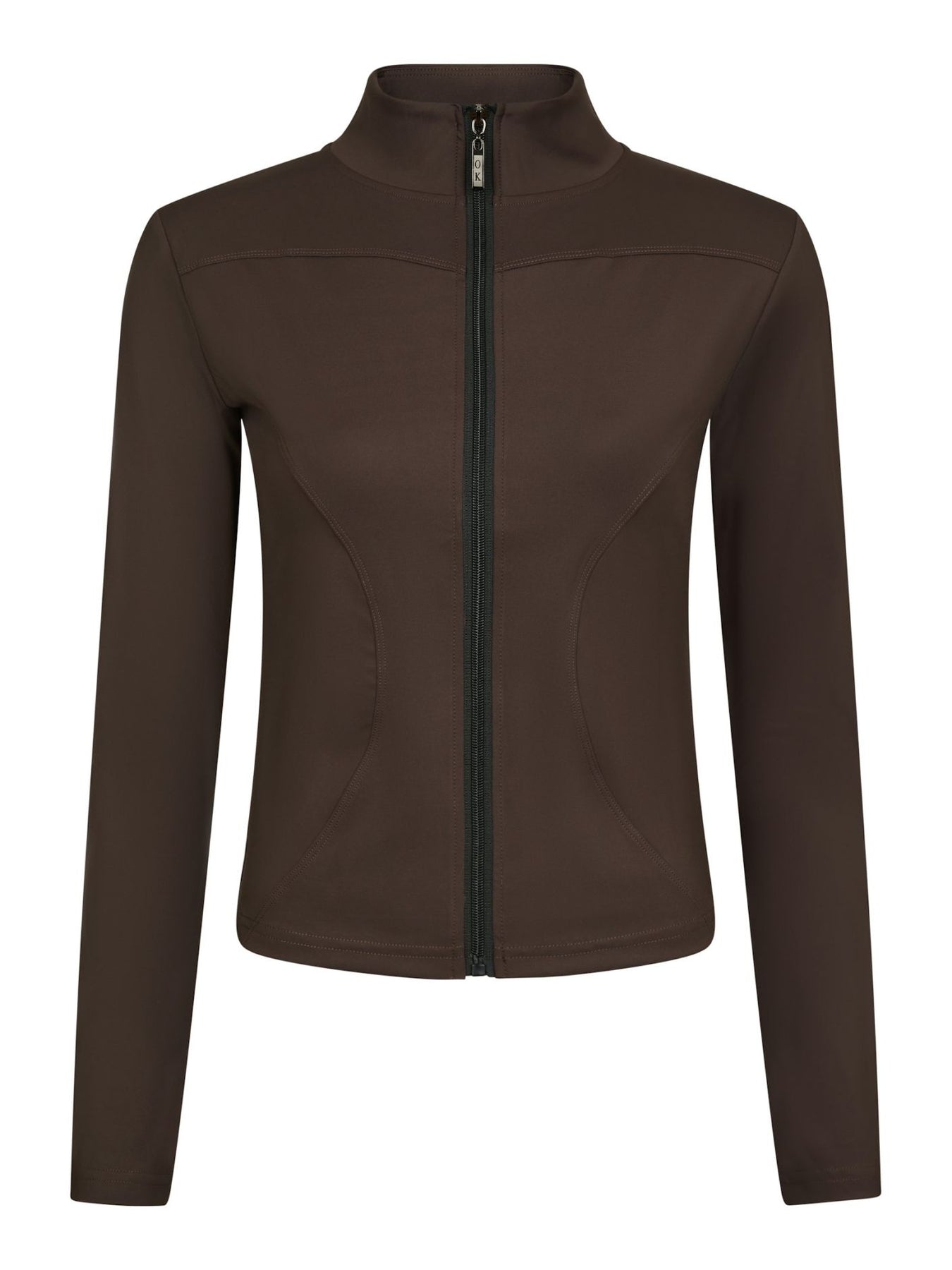 Nolana Zip Blouse - Chocolate Brown