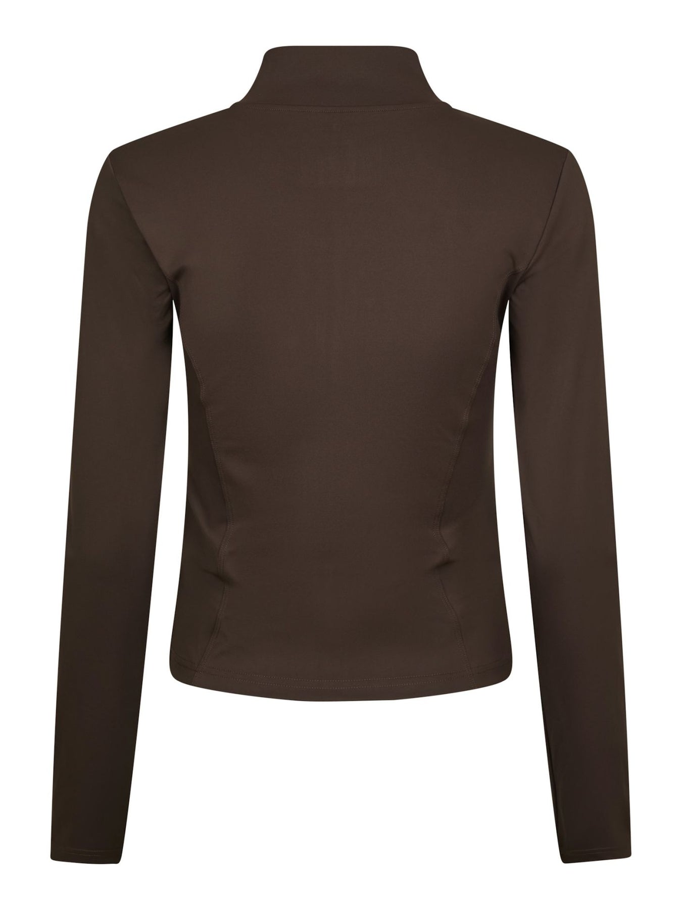 Nolana Zip Blouse - Chocolate Brown