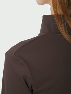 Nolana Zip Blouse - Chocolate Brown