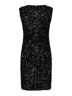 Fanya Velvet Sequins Dress - Black