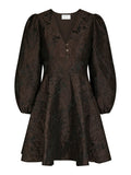 Milly Brocade Dress - Dark Brown