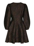 Milly Brocade Dress - Dark Brown