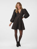 Milly Brocade Dress - Dark Brown