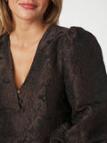 Milly Brocade Dress - Dark Brown