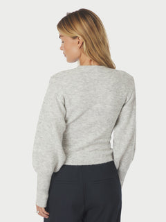 Briano Soft Knit Cardigan - Light Grey Melange