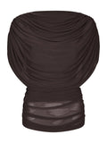 Cottuna Drapy Mesh Top - Brown
