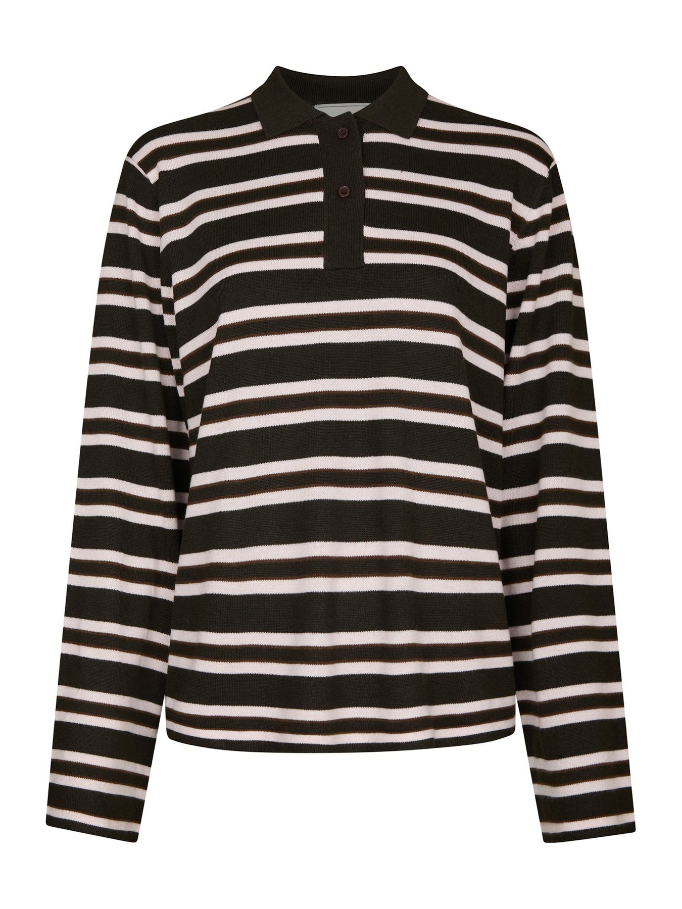 Mala Polo Knit Blouse - Dark Brown