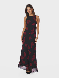 Celinie Rose Dress - Black